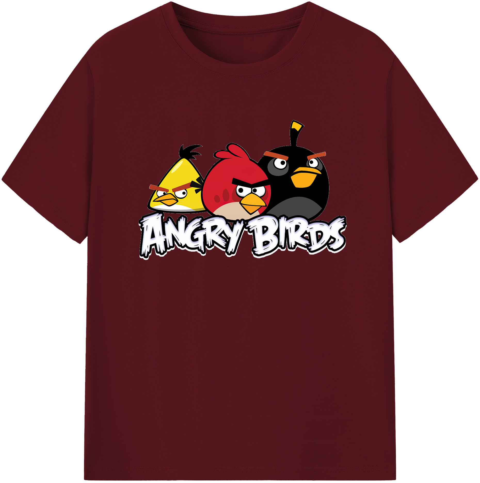（画像用） Angry Birds アングリーバード 綿100％半袖Tシャツ（フロントプリント）
